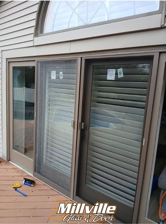 Residential sliding glass door installation
